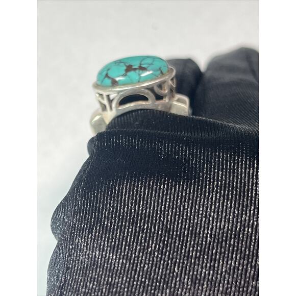 vintage silpada sterling silver 925 Square Pinky Ring Faux Oval Turquoise Size 6 - Picture 12 of 13